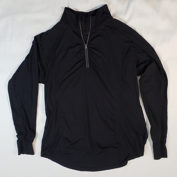 Tangerine Black Pull-Over Running Jacket Size 2X Pocket on Back - Picture 2 of 8